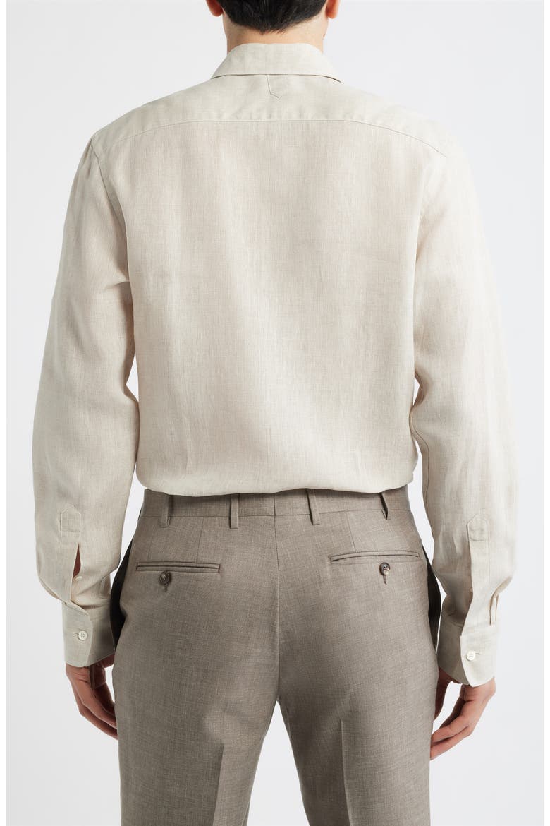 Regular Fit Linen Button-Up Shirt, Alternate, color, BEIGE