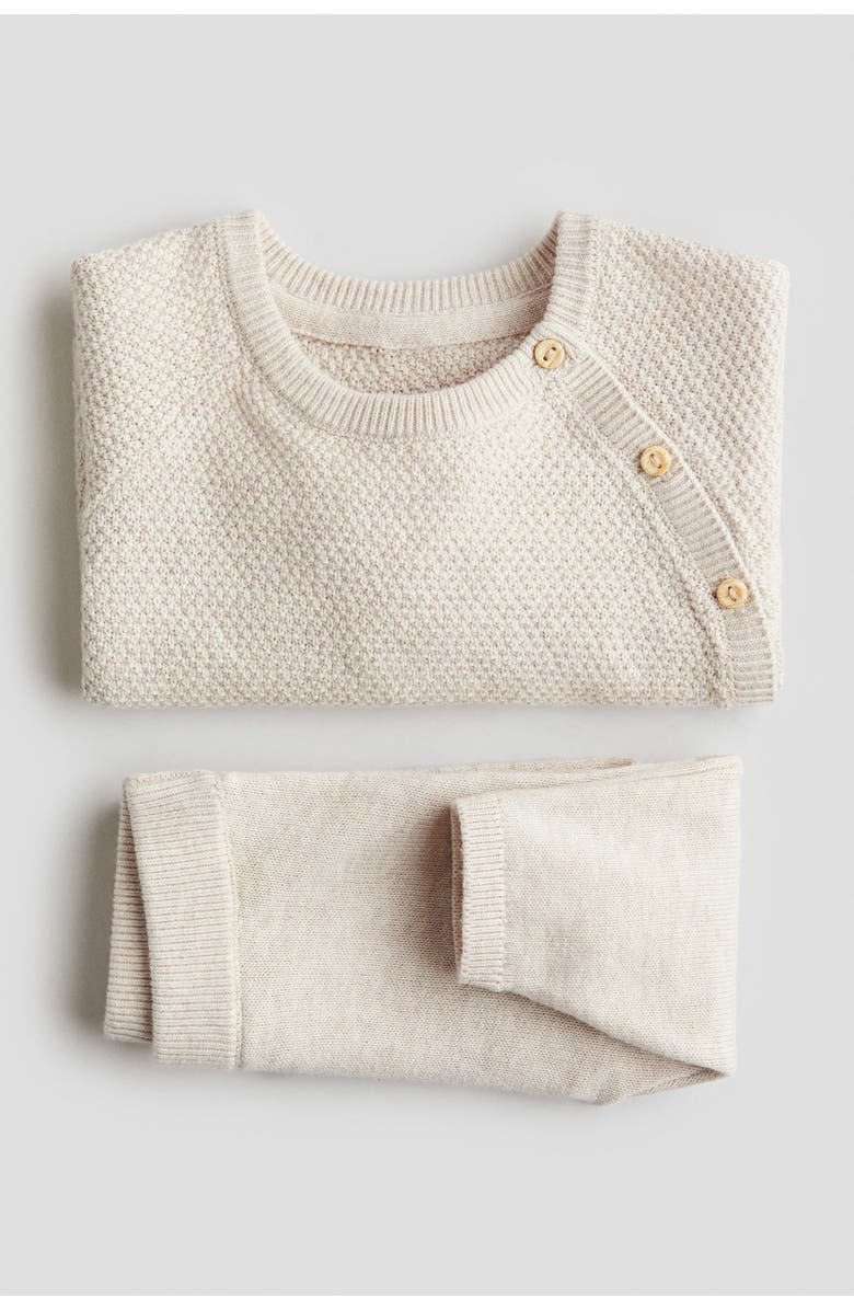 H&M 2-piece Cotton Set, Main, color, Light Beige