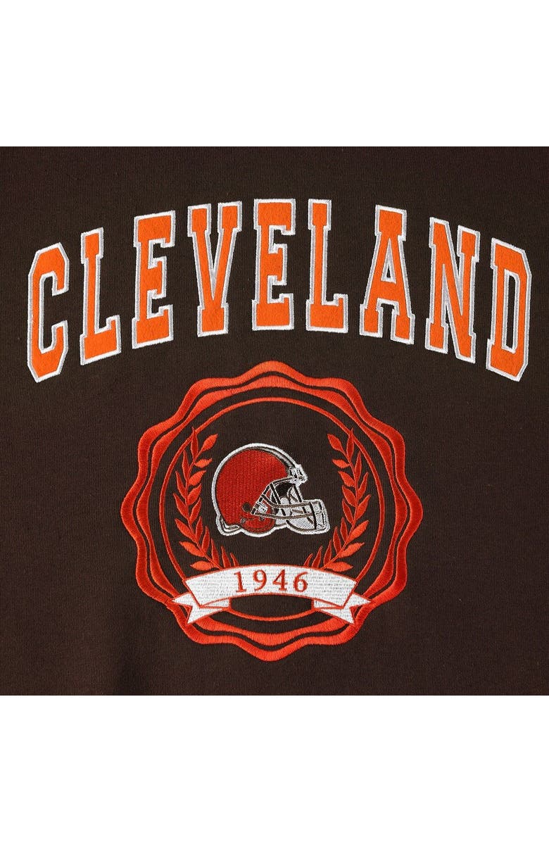 Tommy Hilfiger Women's Tommy Hilfiger Brown Cleveland Browns Becca Drop Shoulder Pullover Hoodie, Alternate, color, Brown