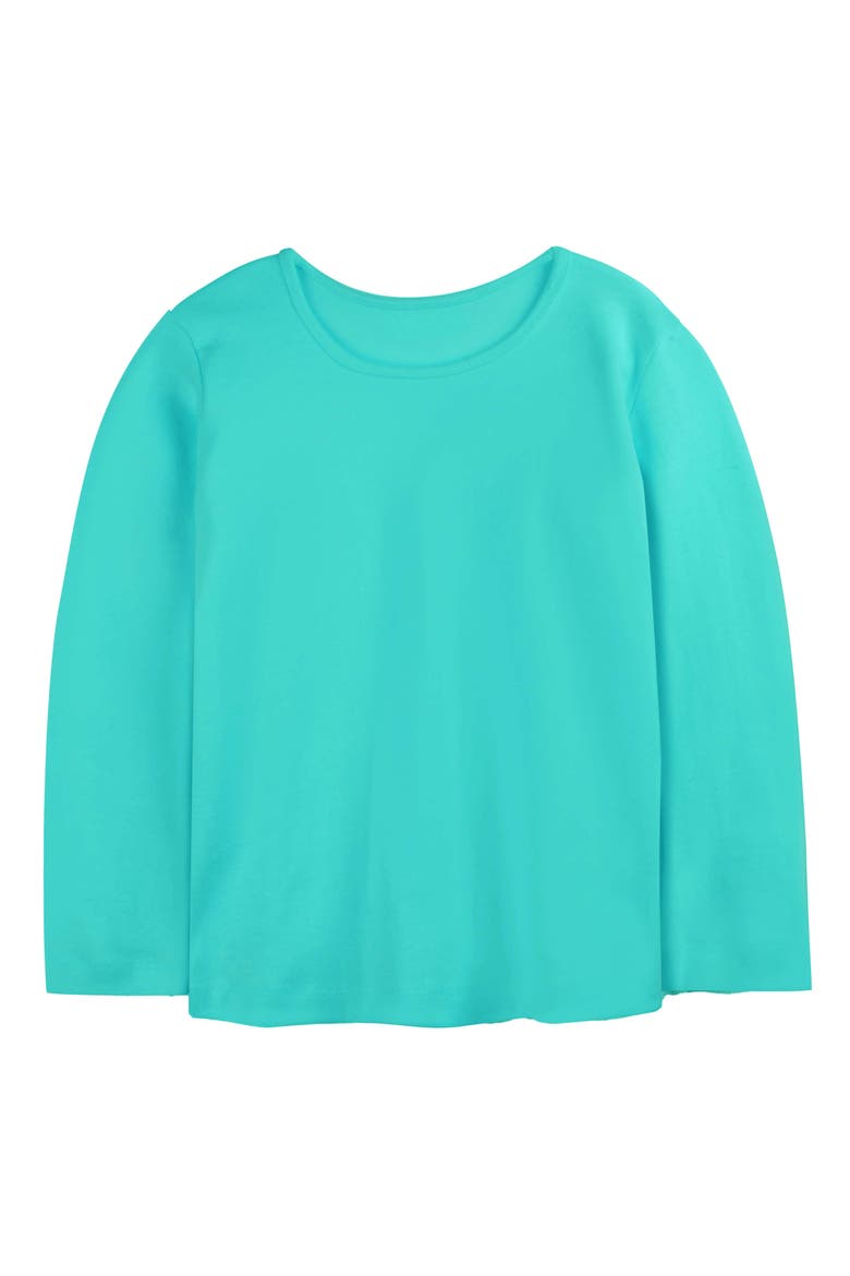 Organic Cotton Long Sleeve Ribbed Scoop Neck Tee, Main, color, Teal