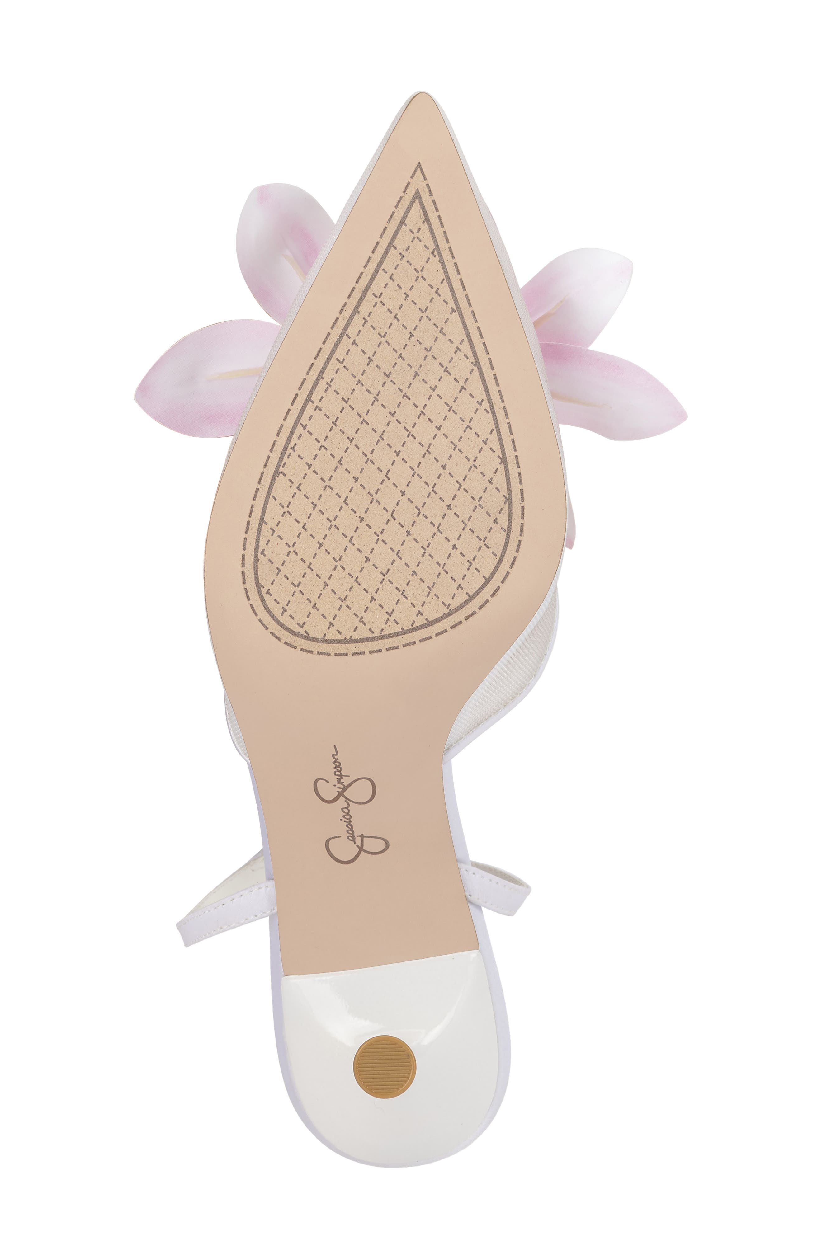 Jessica Simpson Vilyria Embellished Pointed Toe Pump, Alternate, color, Bright White