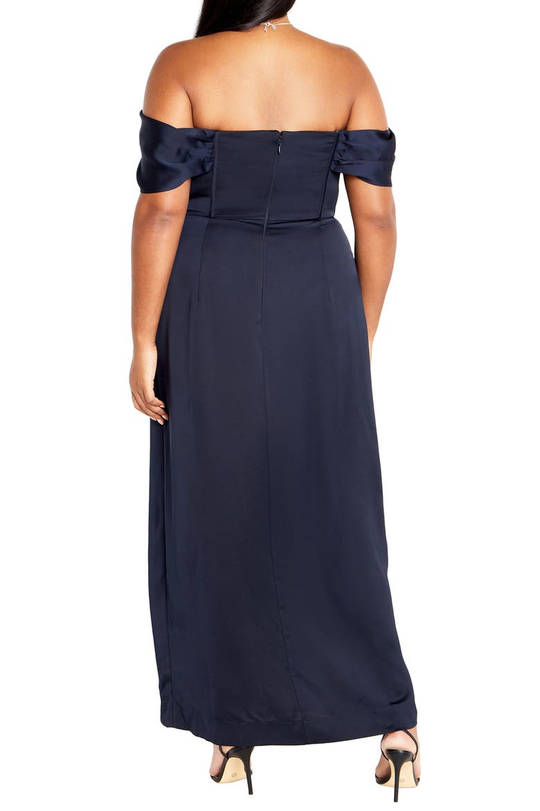 Forbidden Love Off the Shoulder Dress, Alternate, color, NAVY