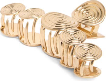 Cult Gaia Zelma mini hair clips. Brand New CAMILLA HAIR CLIP - BRUSHED BRASS – CULT GAIA main image 4