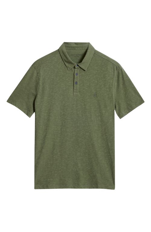 John Varvatos Victor Organic Cotton Polo In Light Olive