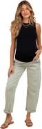 PinkBlush Rolled Cuff Barrel Leg Maternity Jeans