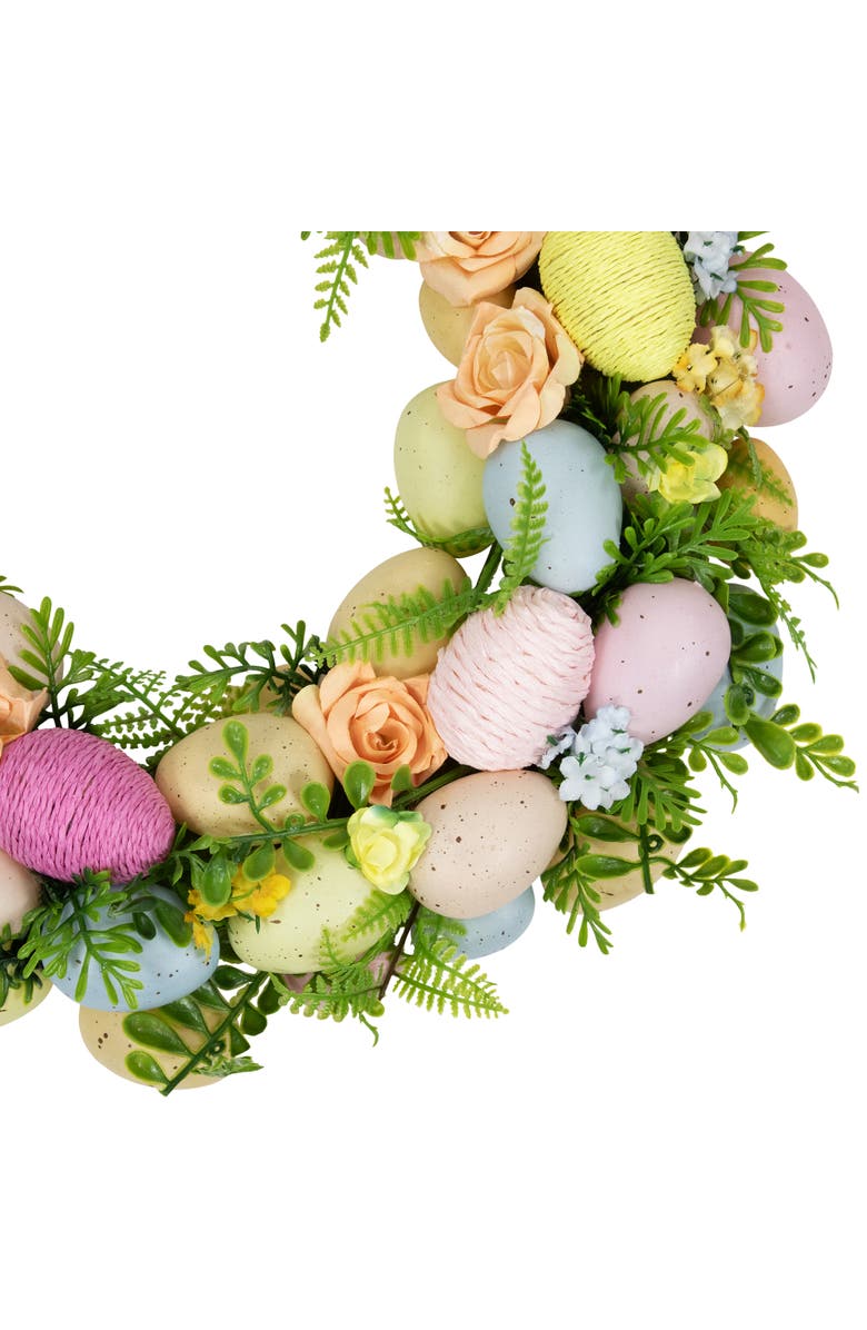 Northlight Roses and Easter Eggs Small Artificial Spring Wreath - 15", Alternate, color, 