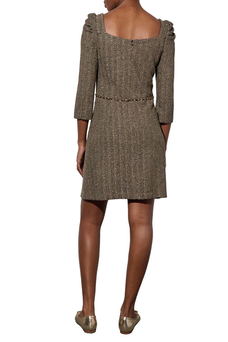 Metallic Tweed Sheath Dress, Alternate, color, BLACK/GOLD