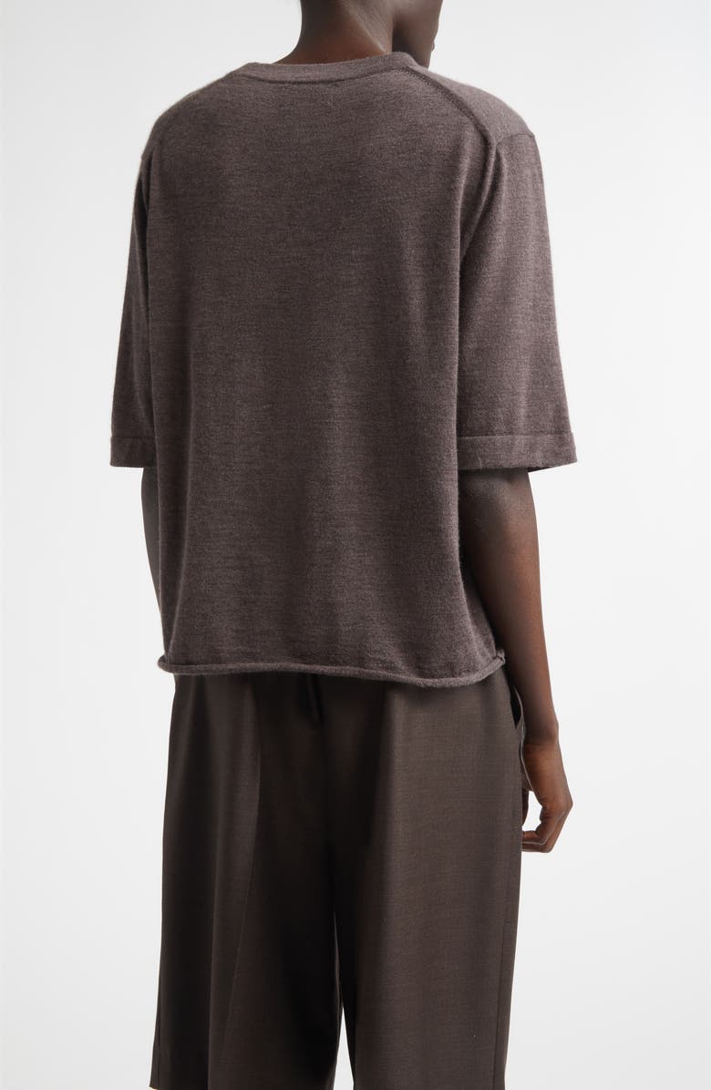 LOULOU DE SAISON Nala Cashmere T-Shirt, Alternate, color, Brown Melange