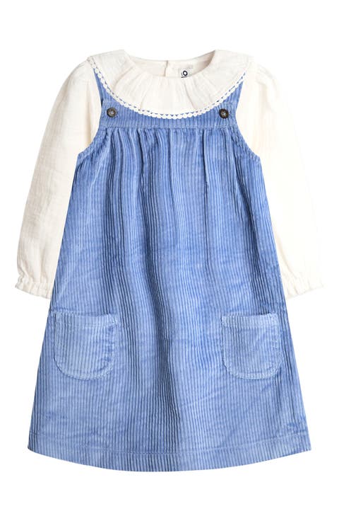 Kids' Cotton Pinafore Dress & Shirt Set (Toddler & Little Kid)