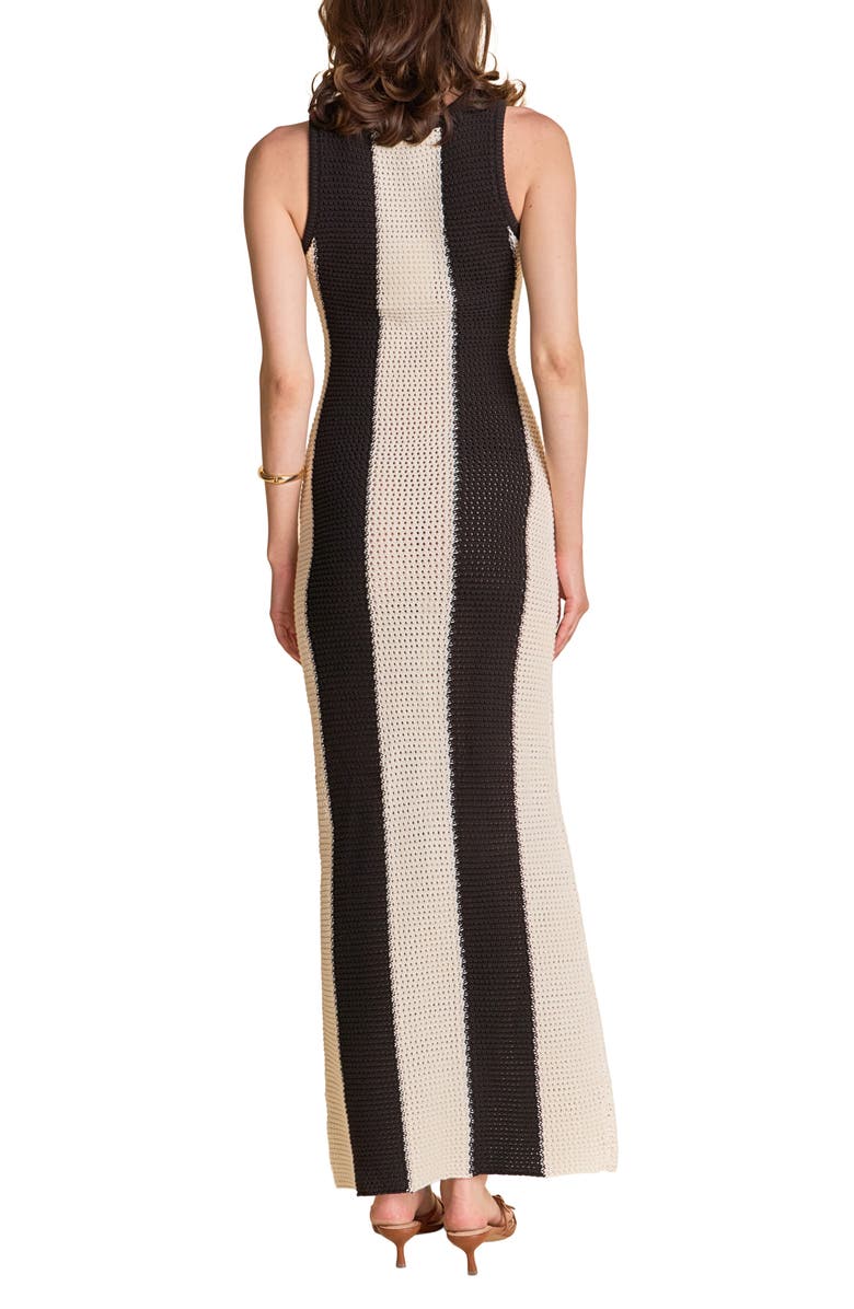 Endless Rose Vertical Stripe Maxi Dress, Alternate, color, Black/ White