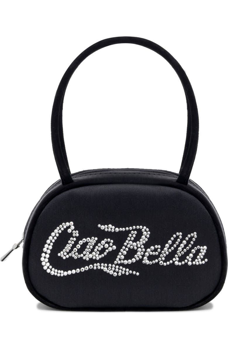 Amina Muaddi Ciao Bella Crystal Embellished Top Handle Bag, Main, color,