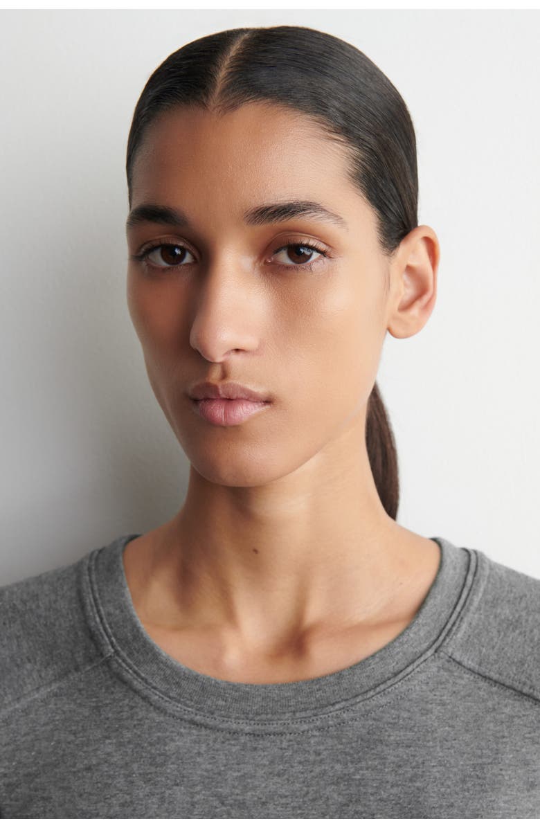 COS Cotton Long-Sleveled Top, Alternate, color, Gray Mélange