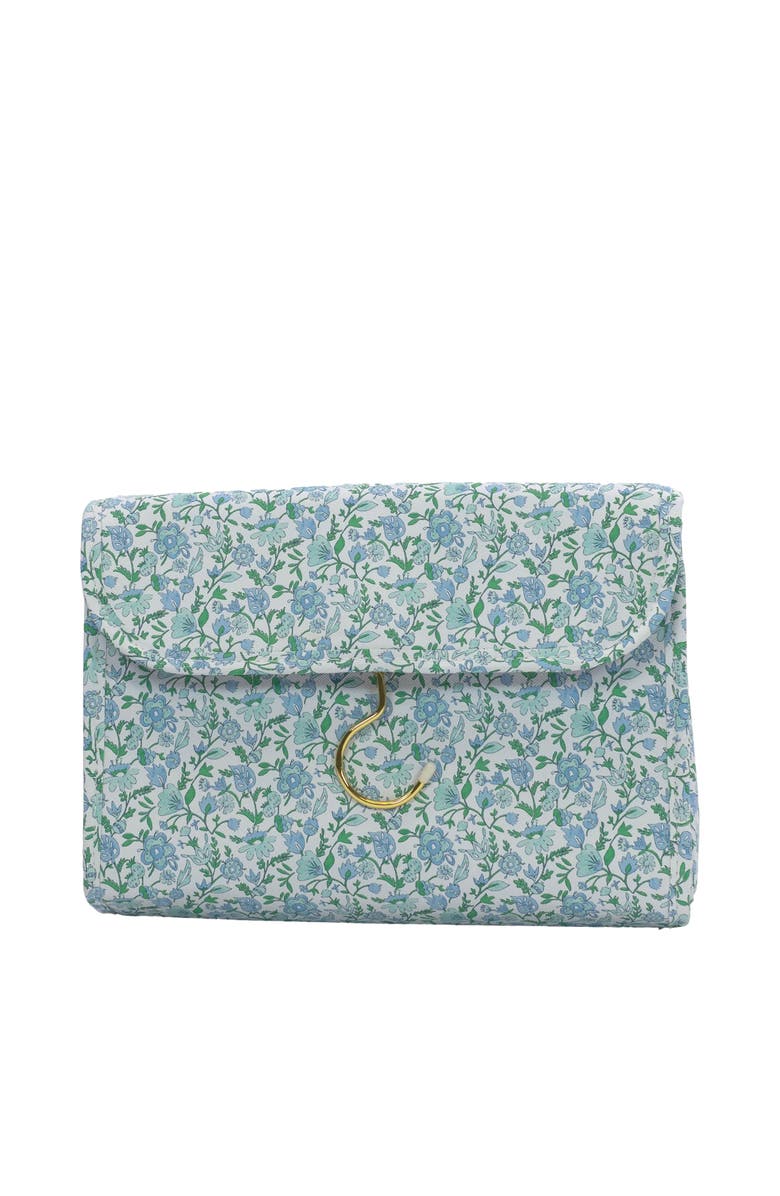 TRVL Design Hamptons Floral Hanging Toiletry Bag, Main, color, Blue