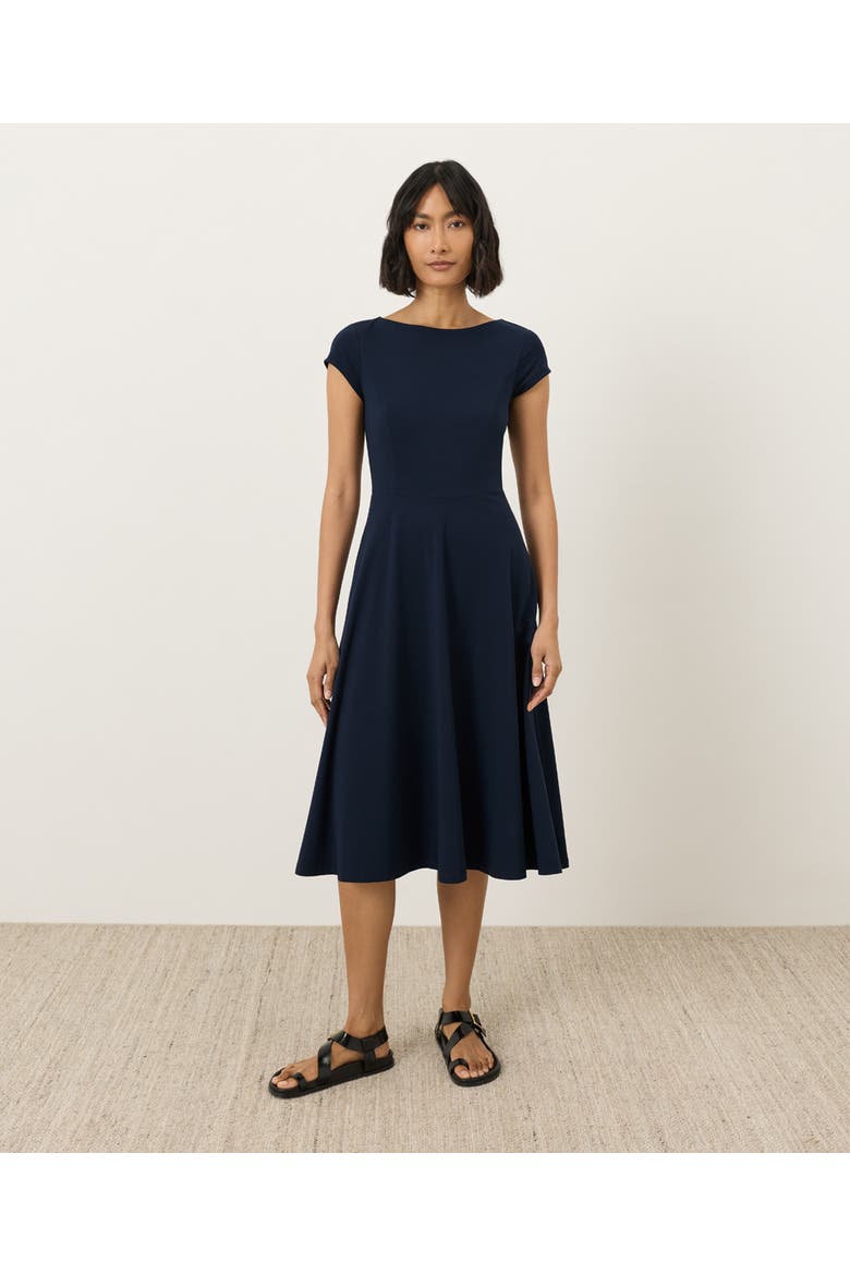 Fit & Flare Ballet Dress Made with Organic Cotton, Main, color, Navy