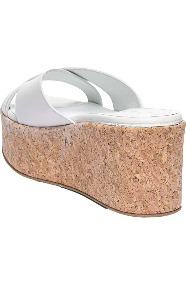 Santoni Women's white leather wedge, Alternate, color, White