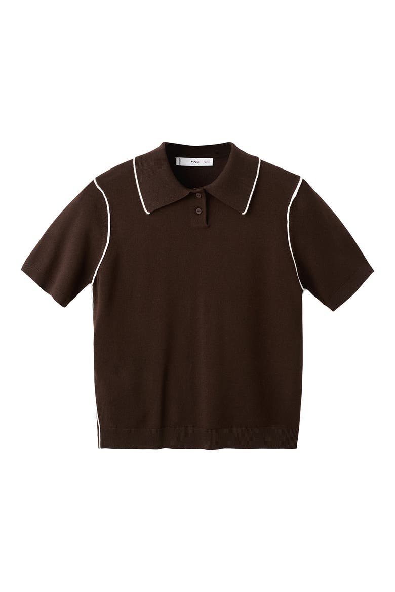 Contrast Tipped Polo Sweater, Alternate, color, CHOCOLATE