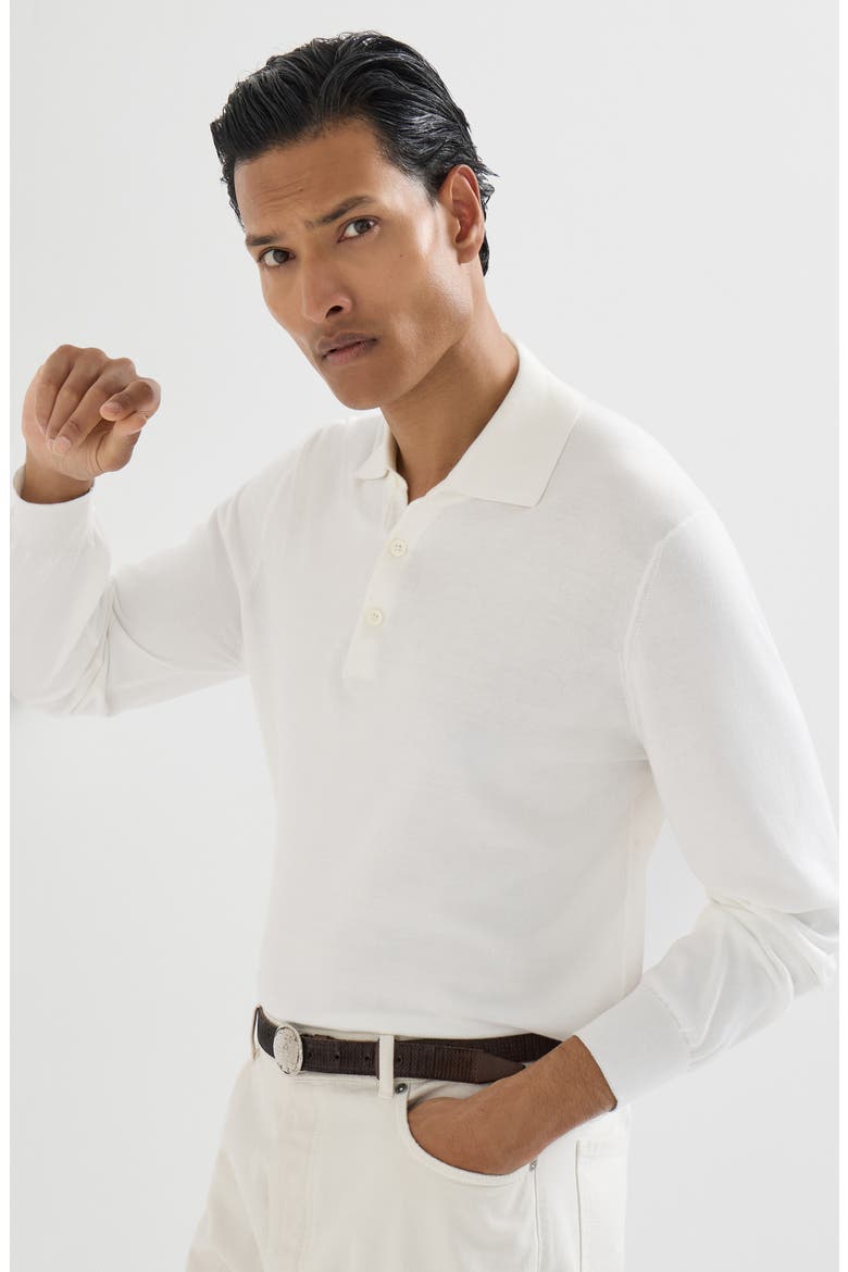 Cotton lightweight knit polo shirt, Alternate, color, Panama