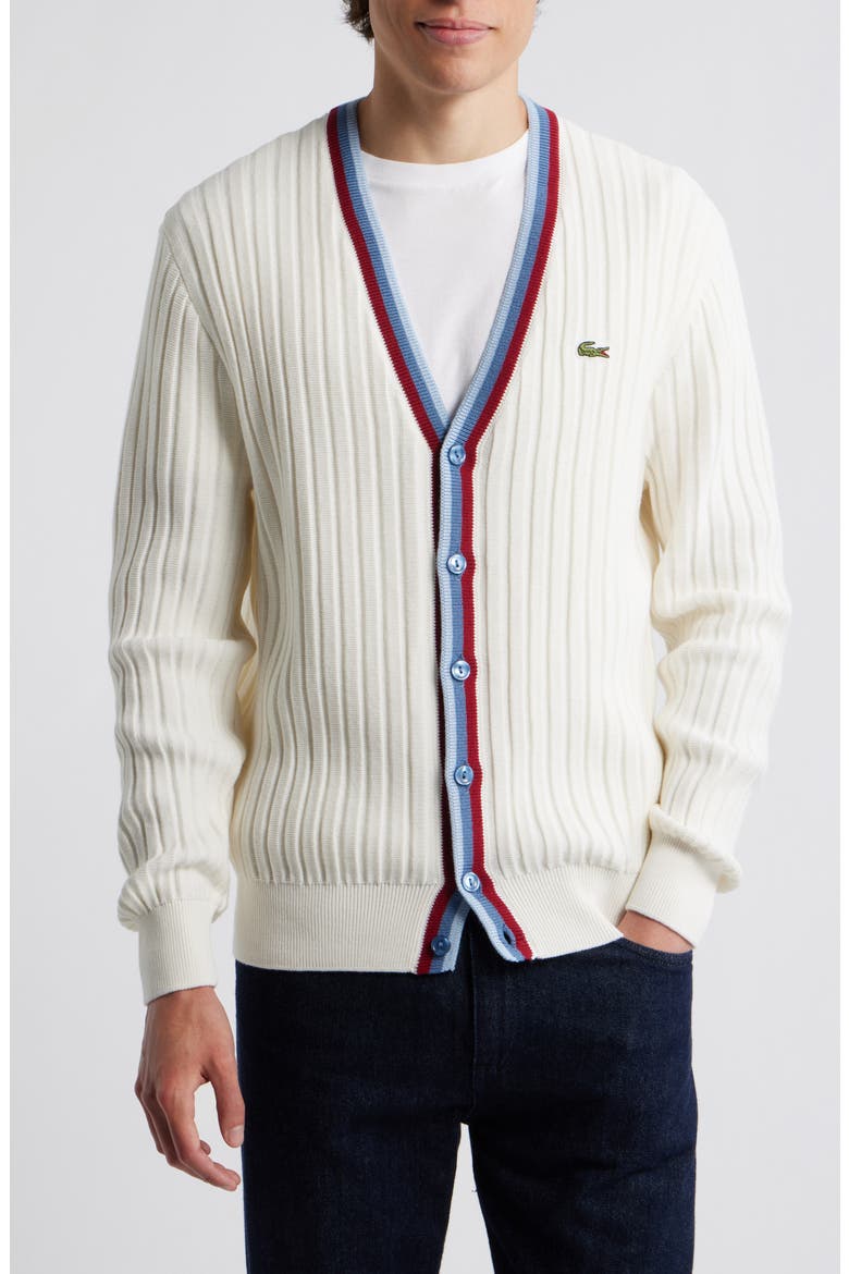 Archive Cotton & Wool Cardigan, Alternate, color, FLOUR/ CHAMBRAY-KING-BORDEAUX