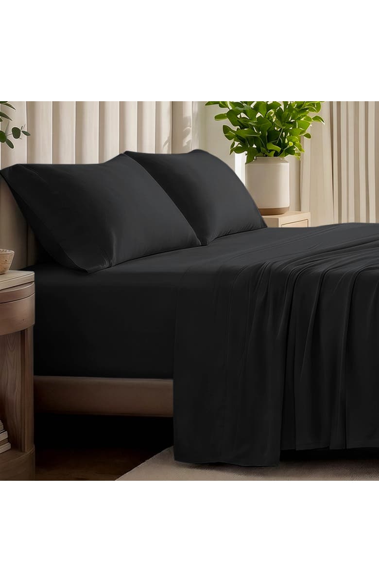Bare Home Organic Cotton Jersey Sheet Set, Alternate, color, Black