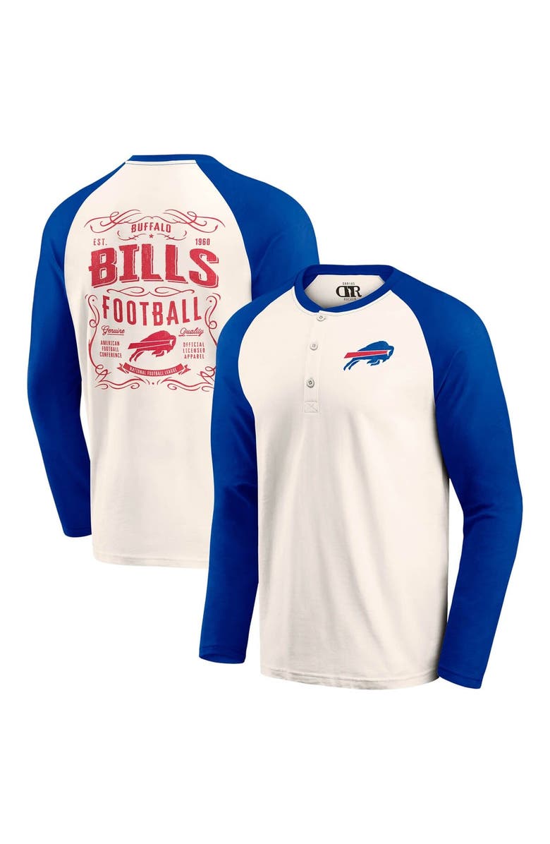 Darius Rucker Collection by Fanatics Men's Darius Rucker Collection by Fanatics Cream/Royal Buffalo Bills Raglan Henley T-Shirt, Main, color, Cream