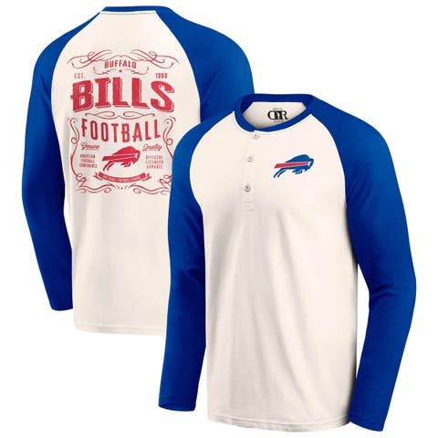 Men's Darius Rucker Collection by Fanatics Cream/Royal Buffalo Bills Raglan Henley T-Shirt
