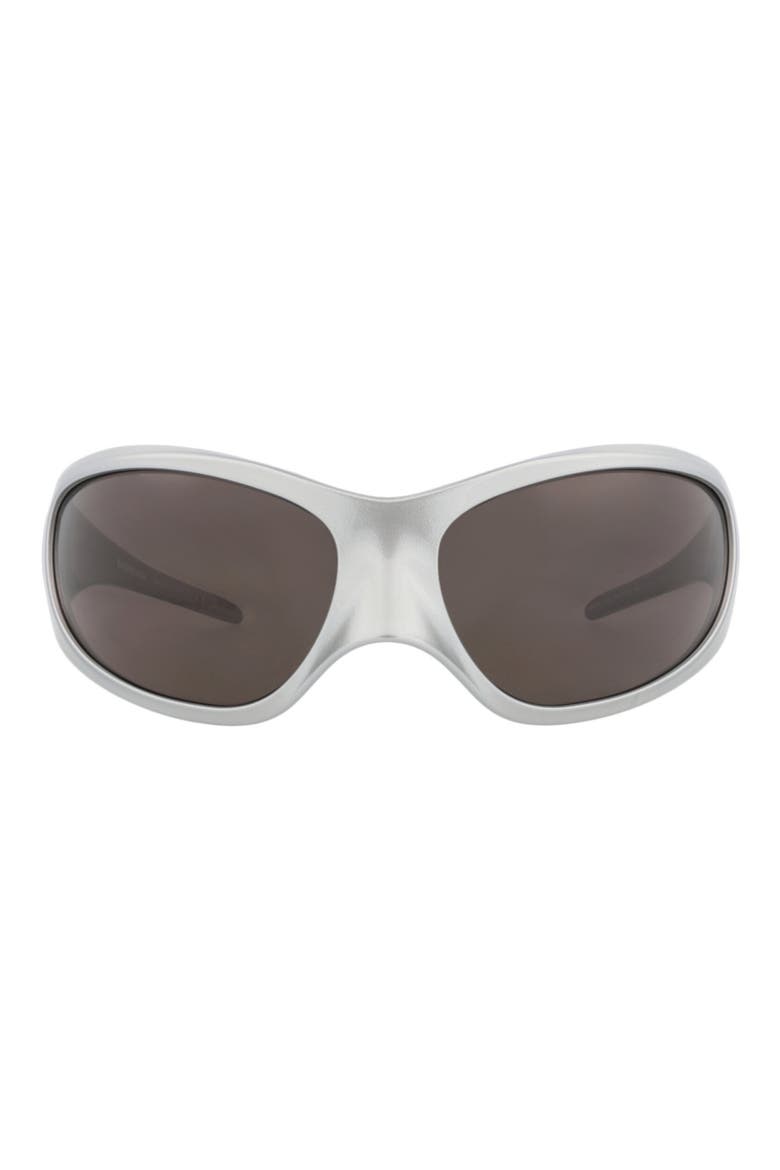 80mm Wraparound Sunglasses, Main, color, SILVER SILVER GREY