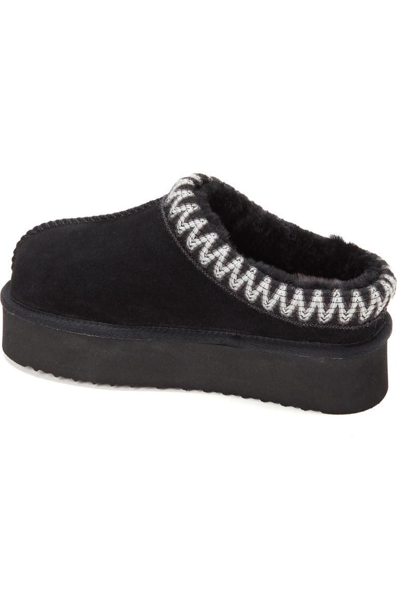 DEARFOAMS Fireside Queenstown Genuine Shearling Clog With Embroidery, Alternate, color, Black