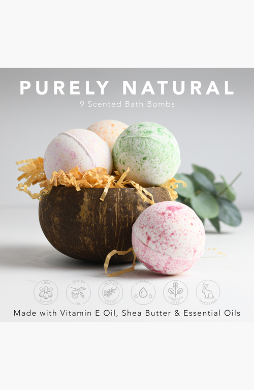 Lovery Marble Bath Bombs 9-piece Set In White/gold