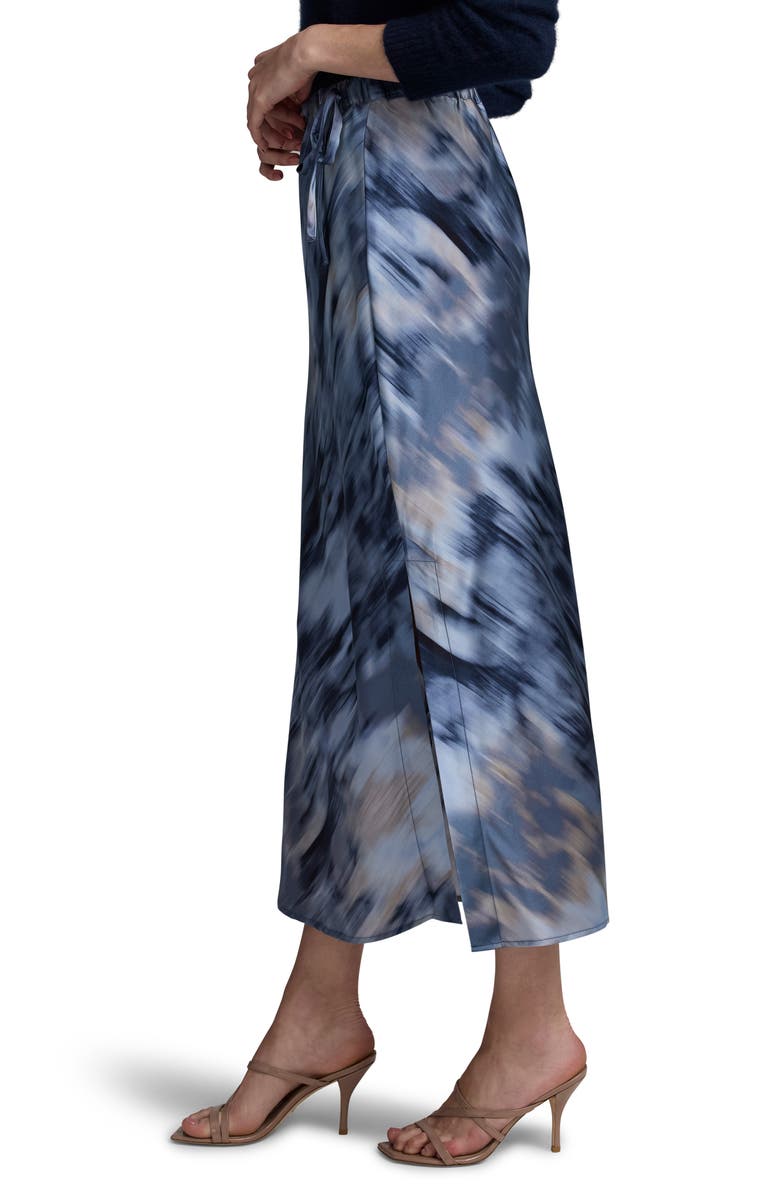 NIC+ZOE Romance Silk Blend Drawstring Skirt, Alternate, color, Blue Multi