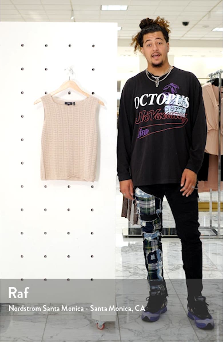 Crochet Sleeveless Cotton Blend Sweater, sales video thumbnail