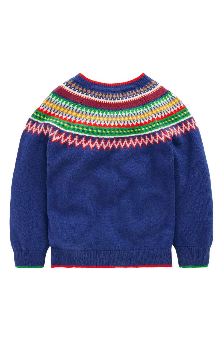 Mini Boden Kids' Fair Isle Crewneck Sweater, Alternate, color, Multi Blue