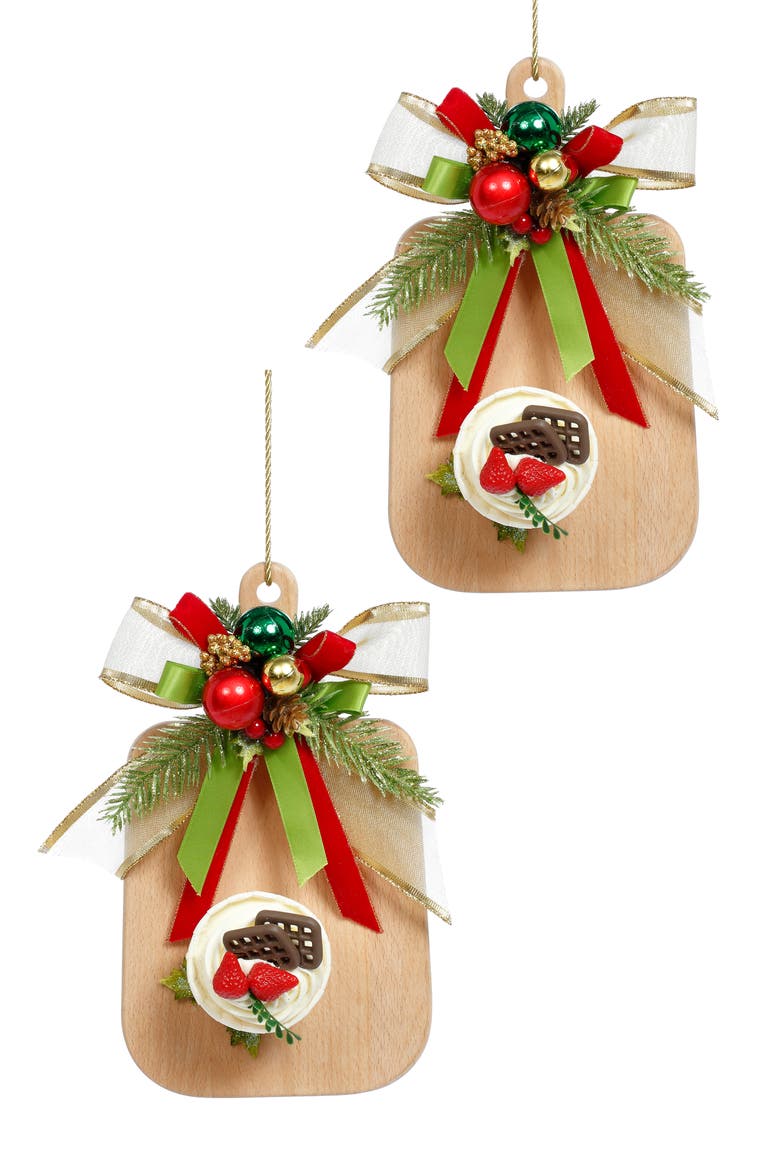 Cutting Board with Sweets Ornament, Small, Set of 2, Main, color, Red