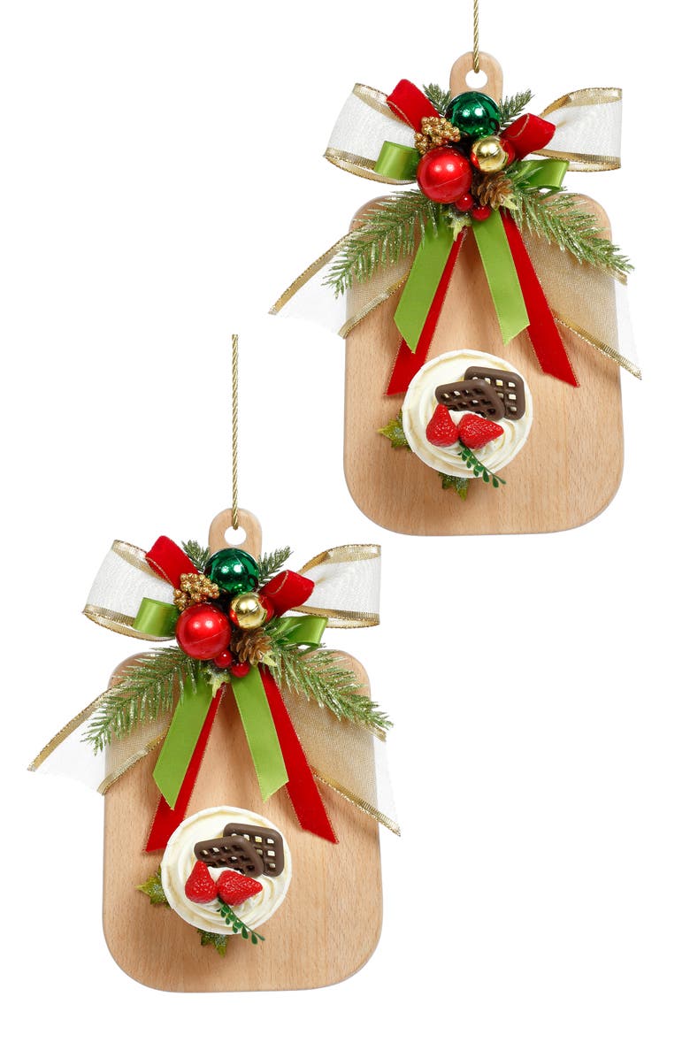 Mark Roberts Cutting Board with Sweets Ornament, Small, Set of 2, Main, color, Red