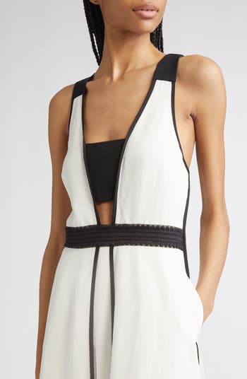 Valencia Contrast Sleeveless Midi Dress