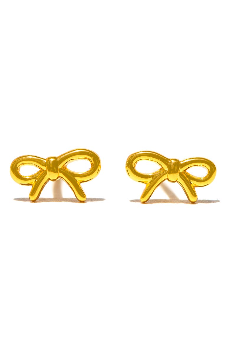 Girls Crew Lil Bow Stud Earrings, Main, color, Gold