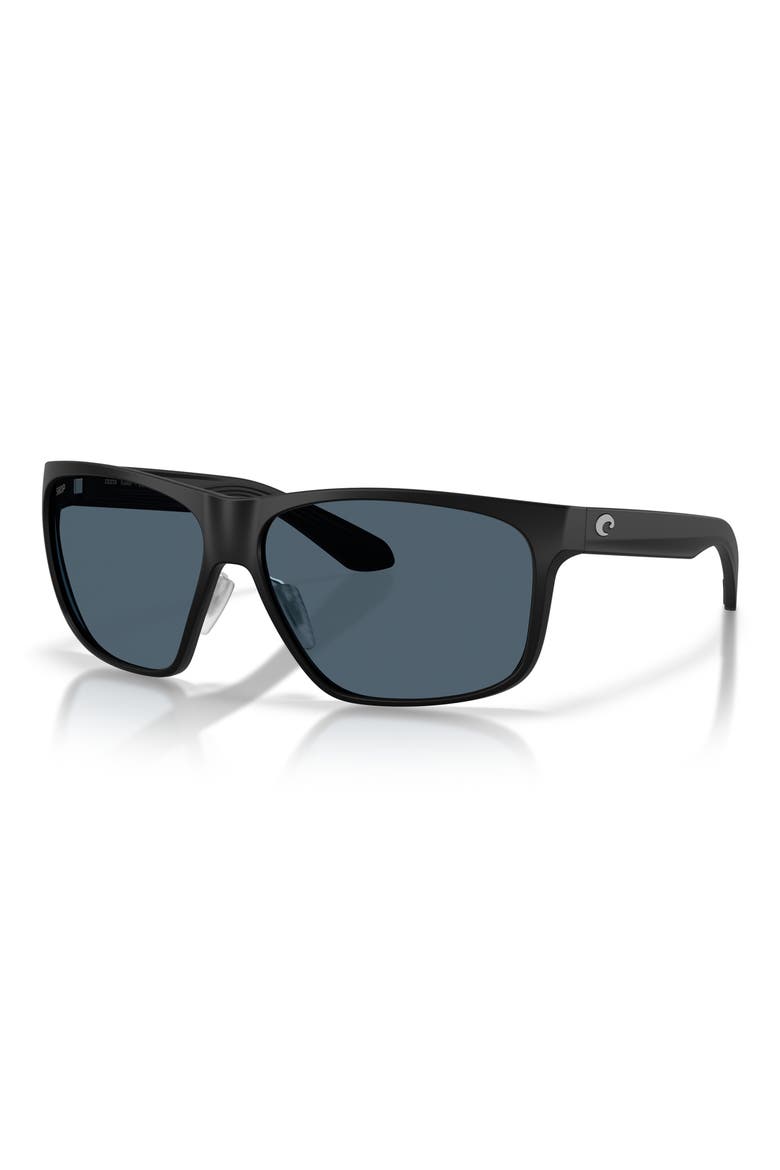 Trades 60mm Polarized Square Sunglasses, Alternate, color, MATTE BLACK / GRAY 580P