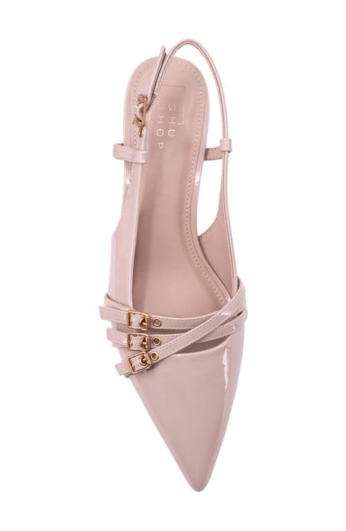 Shushop Nadja Pointed Toe Kitten Heel Slingback Pump