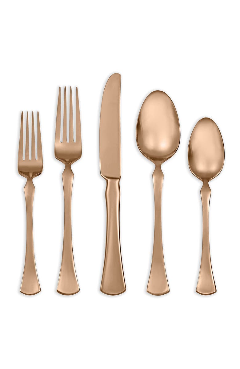 HAMPTON FORGE Skandia Refined Copper 20-Piece Flatware Set, Main, color,