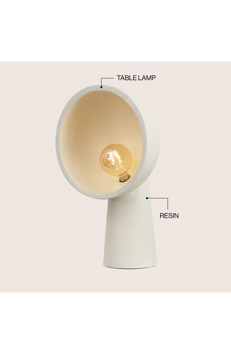 JONATHAN Y Claude 17.5" Contemporary Minimalist Resin Half-Globe Column LED Table Lamp, Alternate, color, Cream