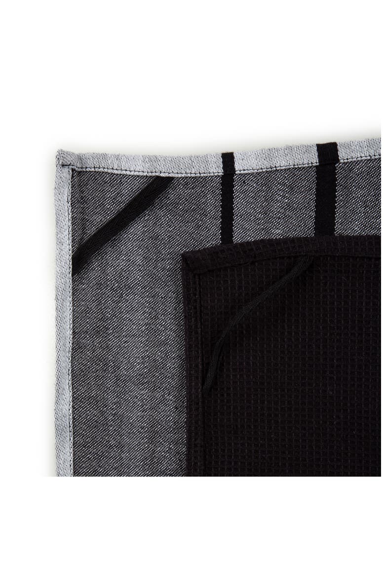 Gen 2-Piece Tea Towel Set, Alternate, color, BLACK