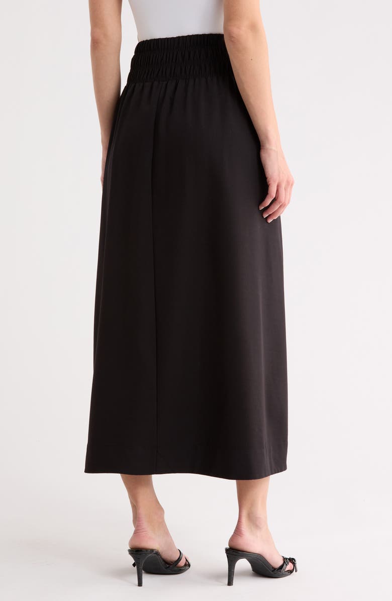Ellen Tracy Smocked Waist Maxi Skirt, Alternate, color, Black