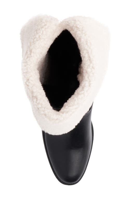 New York And Company Devi Faux Shearling Cuff Boot In Black