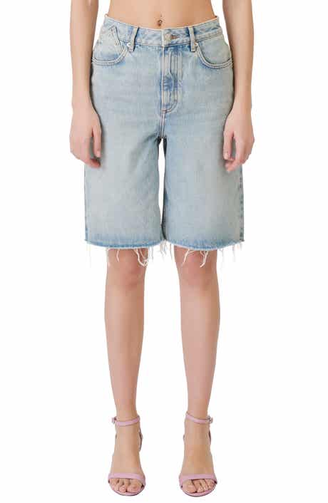 maje Perle Cutoff Denim Bermuda Shorts