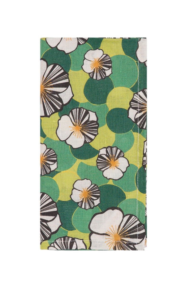 La DoubleJ Large Napkins Set Of 6 (45X45) Ninfea Green, Alternate, color, Ninfea Green