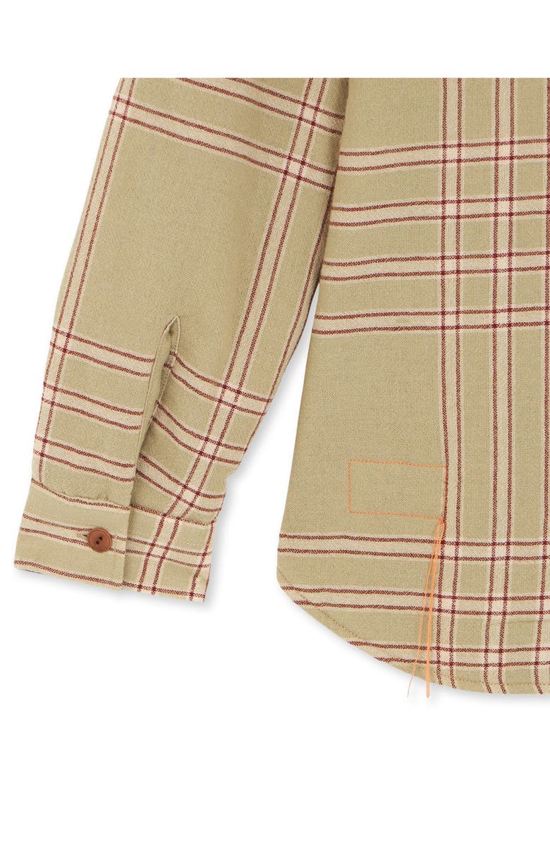 Fortela Overshirt in Recycled Wool Blend Check, Alternate, color, Green