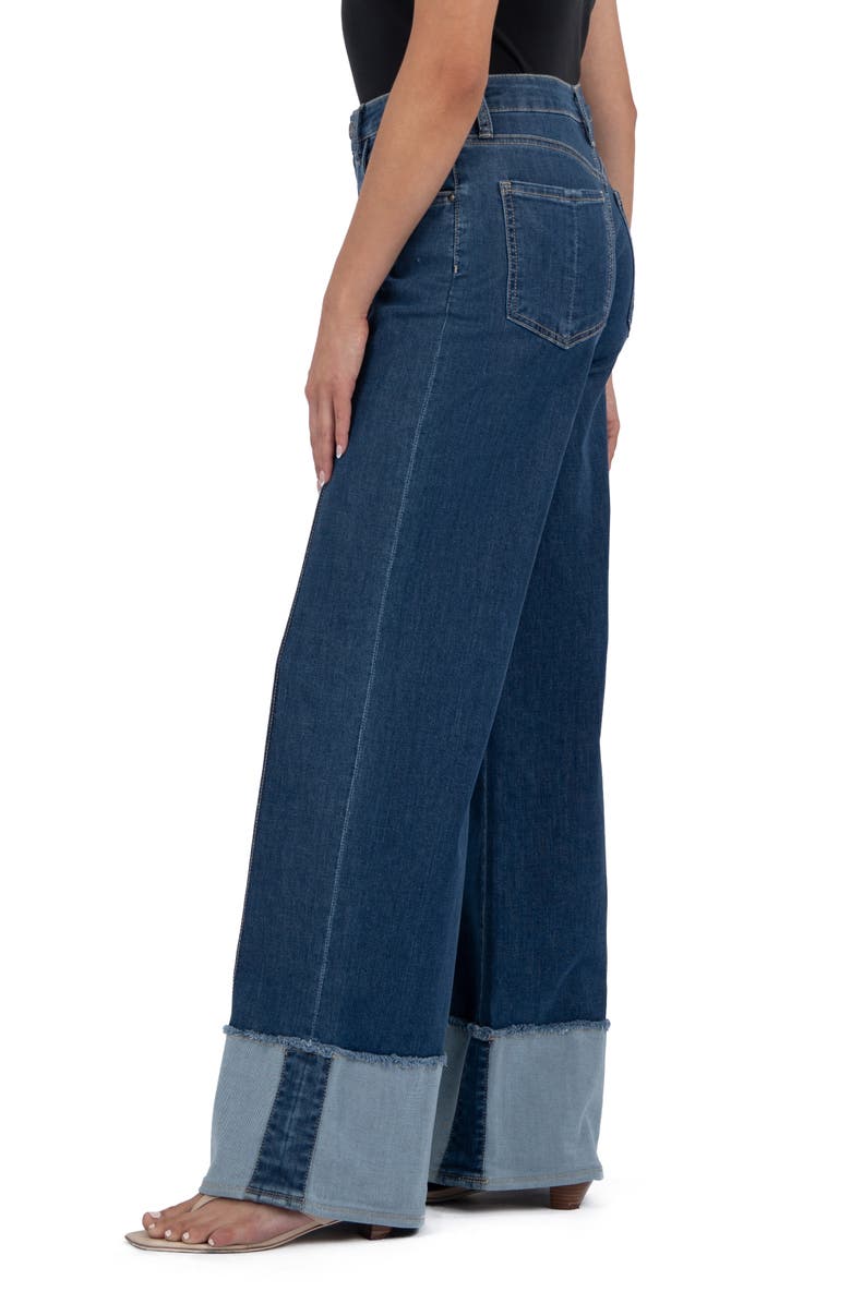 KUT from the Kloth Margo Cuffed Pintuck Wide Leg Jeans, Alternate, color, 