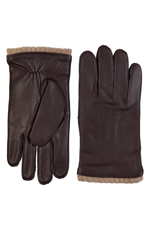 Touch Tech Cashmere Lined Leather Gloves