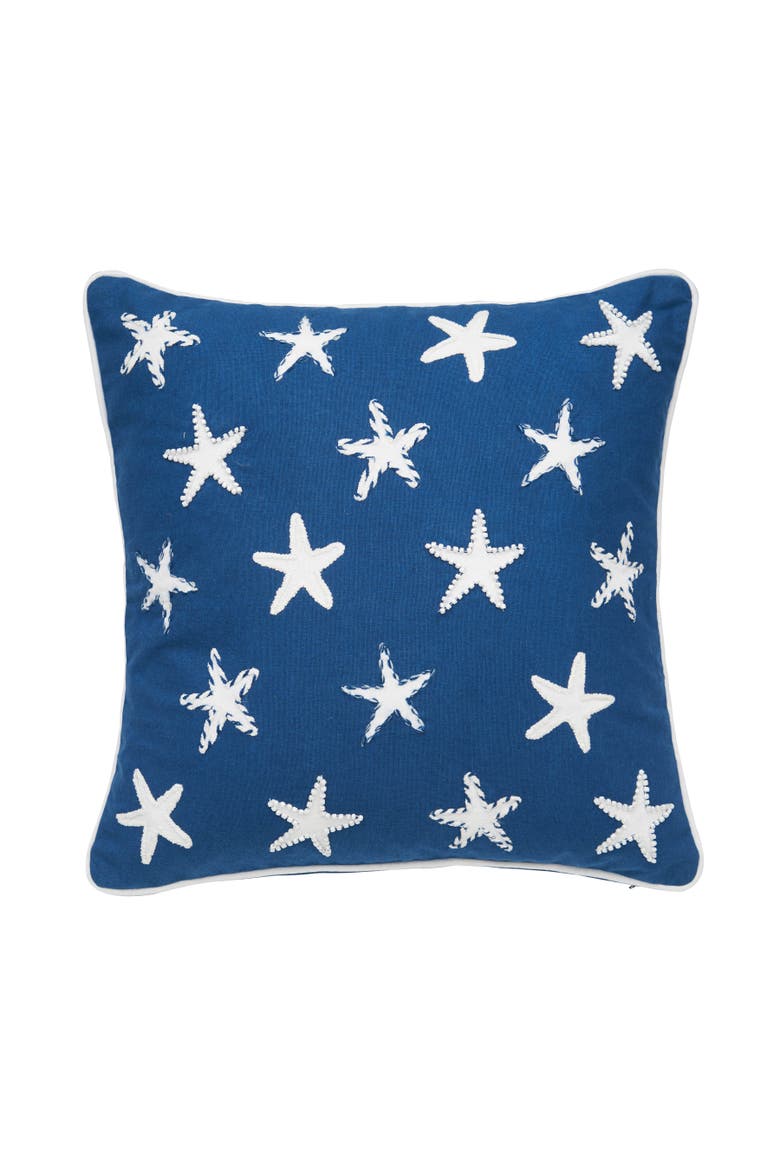 Starfish American Stars Accent Throw Pillow 18" x 18", Main, color, Blue
