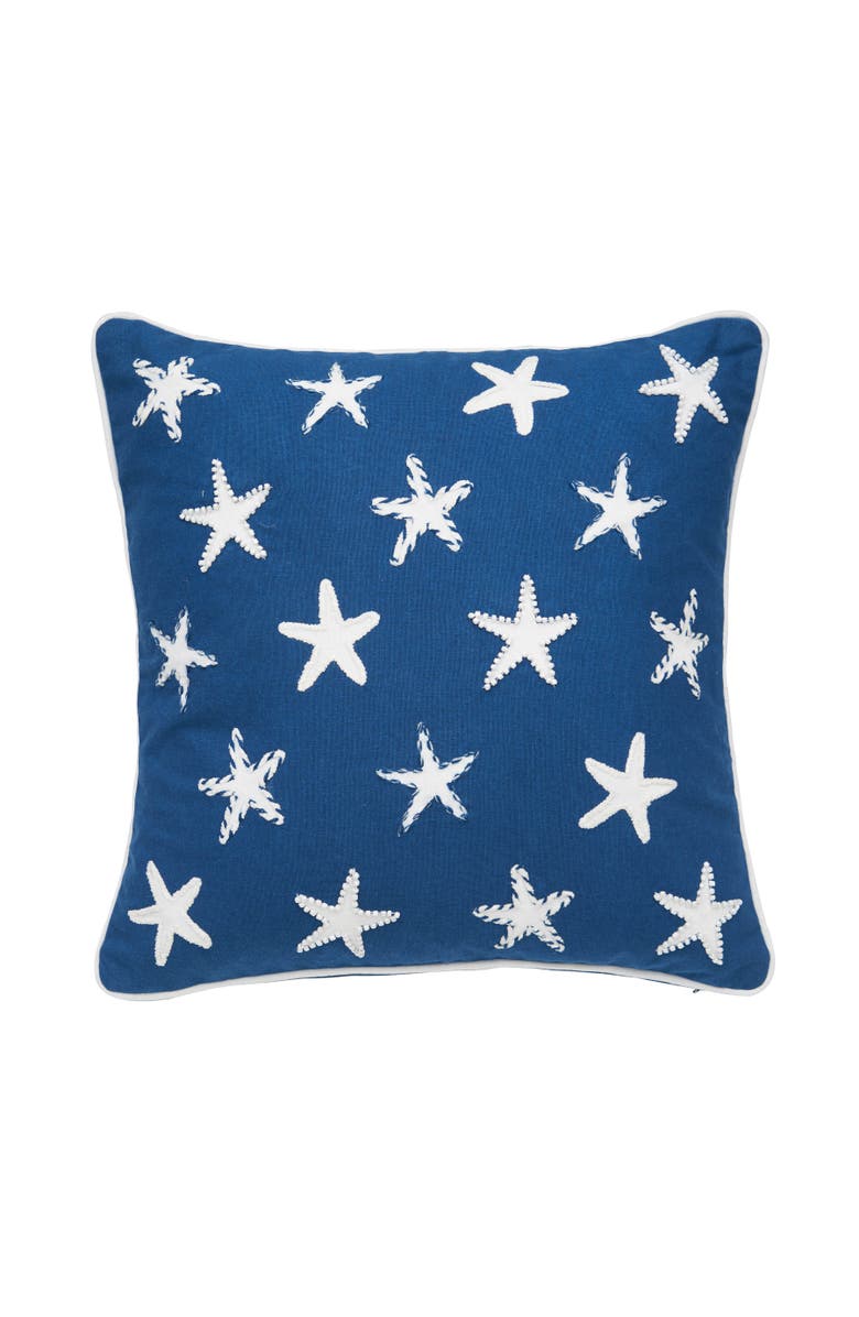 C&F Home American Stars Blue 4th of July Patriotic Square Throw Pillow, 18" x 18" Large, Main, color, Blue