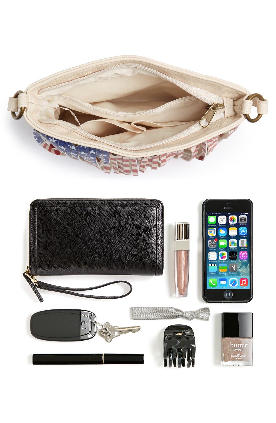 Lulu Faux Leather Flag Crossbody Bag, Alternate, color, 